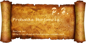 Prohaska Hortenzia névjegykártya